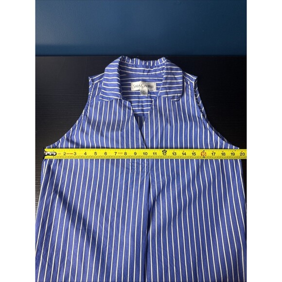 Sara‎ Campbell Womens Dress Medium Blue Coastal Cottage Resort Preppy Americana - Picture 8 of 9